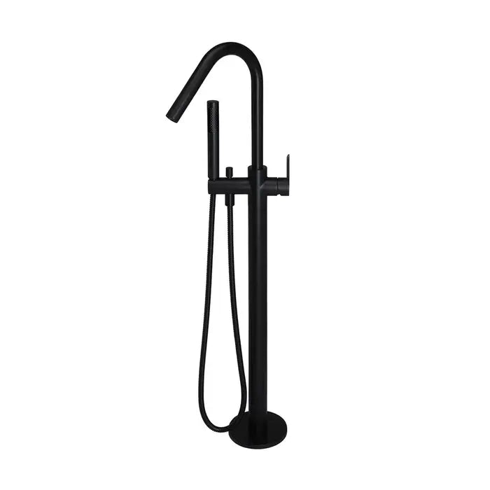 Meir Round Freestanding Bath Spout Plus Hand Shower - Matte Black