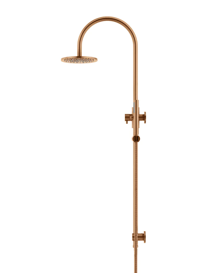 Meir Round Gooseneck Combination Shower Set - Lustre Bronze