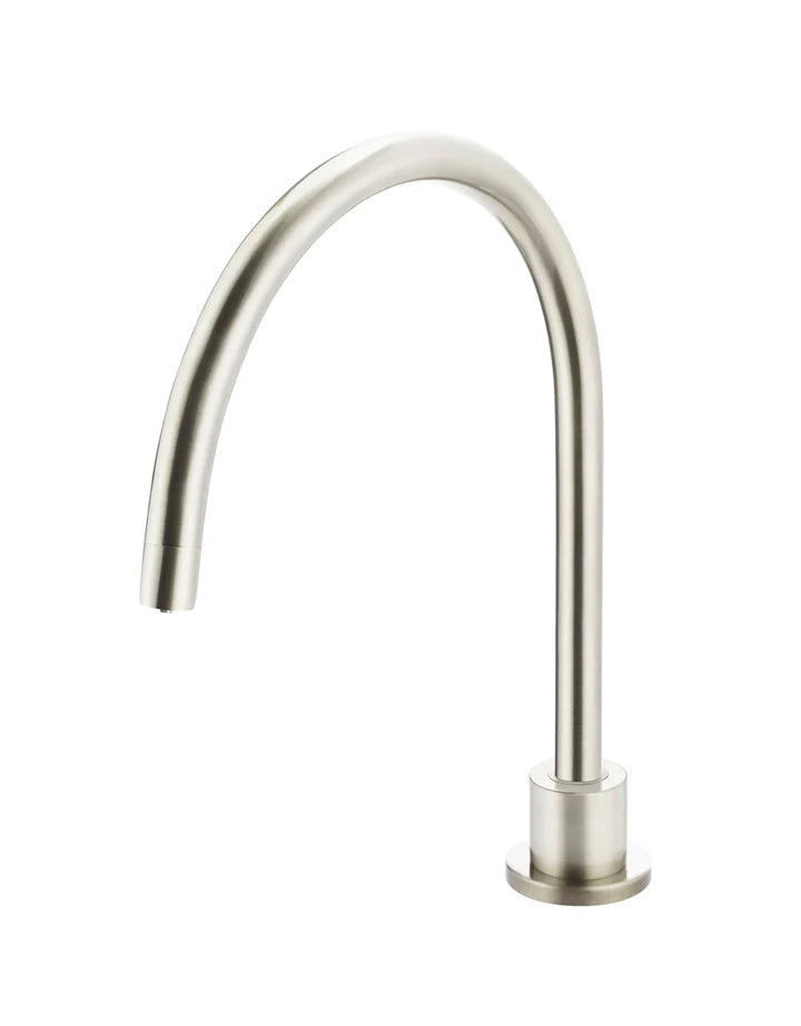 Meir Round Gooseneck High-Rise Swivel Hob Spout - Brushed Nickel