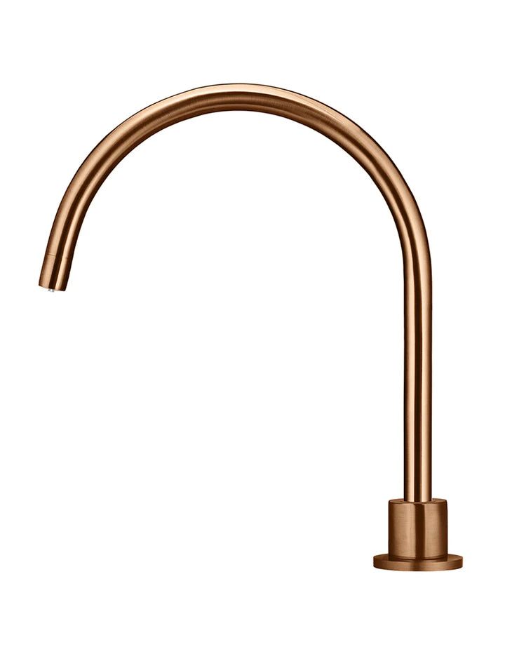 Meir Round Gooseneck High Rise Hob Spout - Lustre Bronze