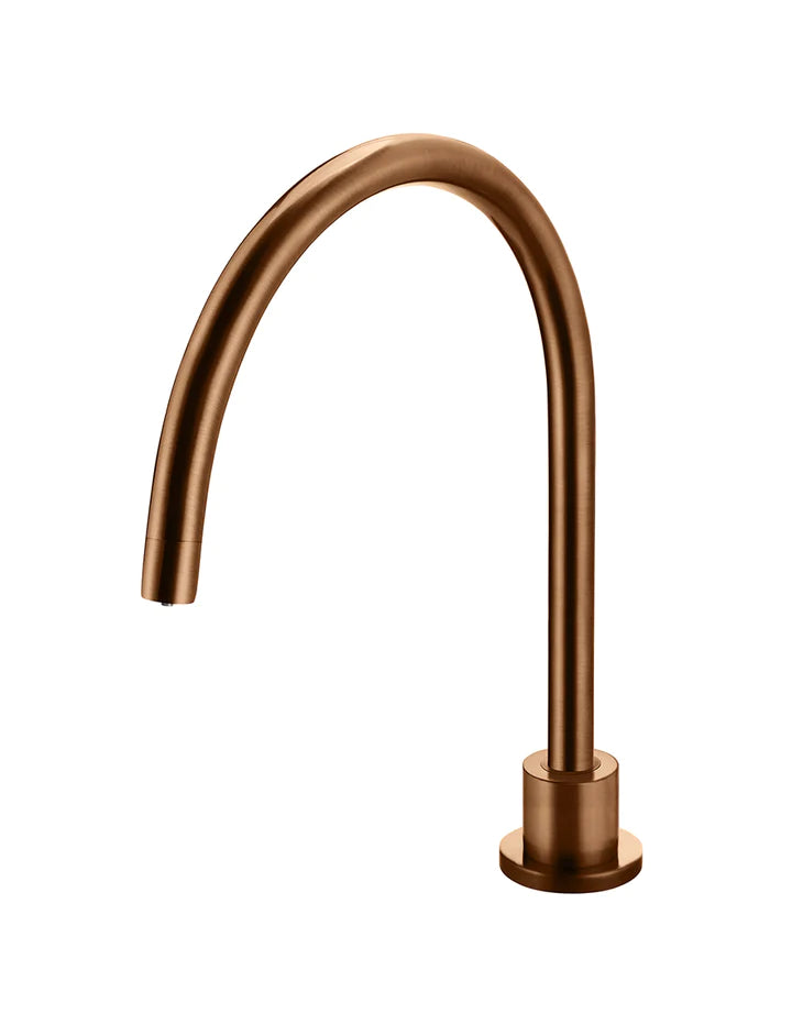 Meir Round Gooseneck High Rise Hob Spout - Lustre Bronze