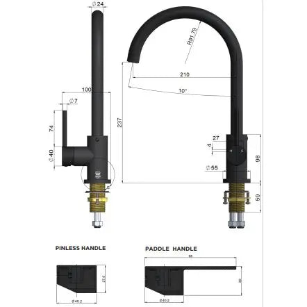 Meir Round Kitchen Mixer Tap - Shadow