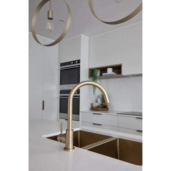 Meir Round Kitchen Mixer Tap - Tiger Bronze