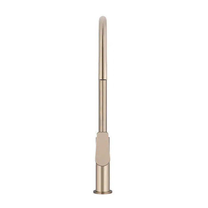 Meir Round Piccola Pull Out Kitchen Mixer Tap - Champagne Rose Gold