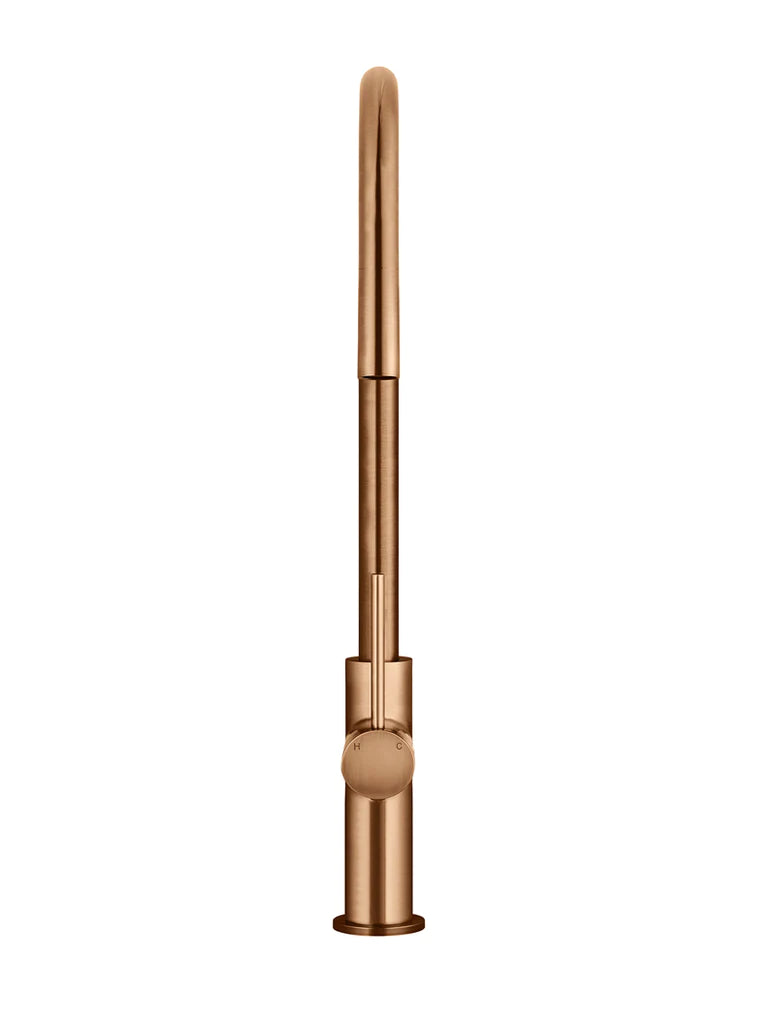 Meir Round Piccola Pull Out Kitchen Mixer Tap - Lustre Bronze