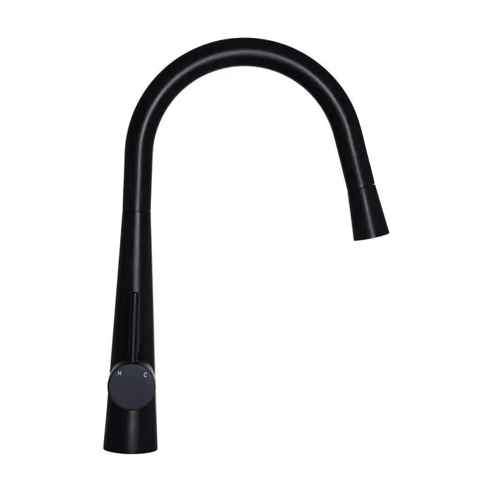Meir Round Pull Out Kitchen Mixer Tap - Matte Black