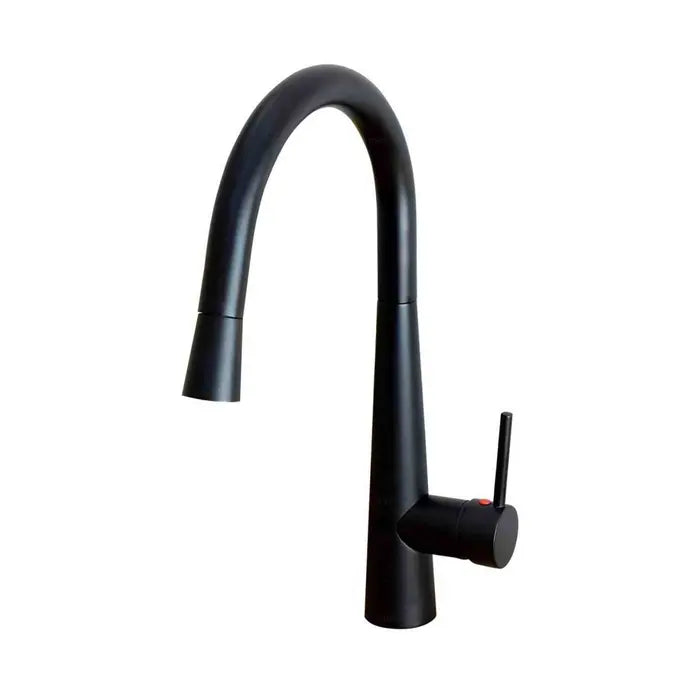 Meir Round Pull Out Kitchen Mixer Tap - Matte Black