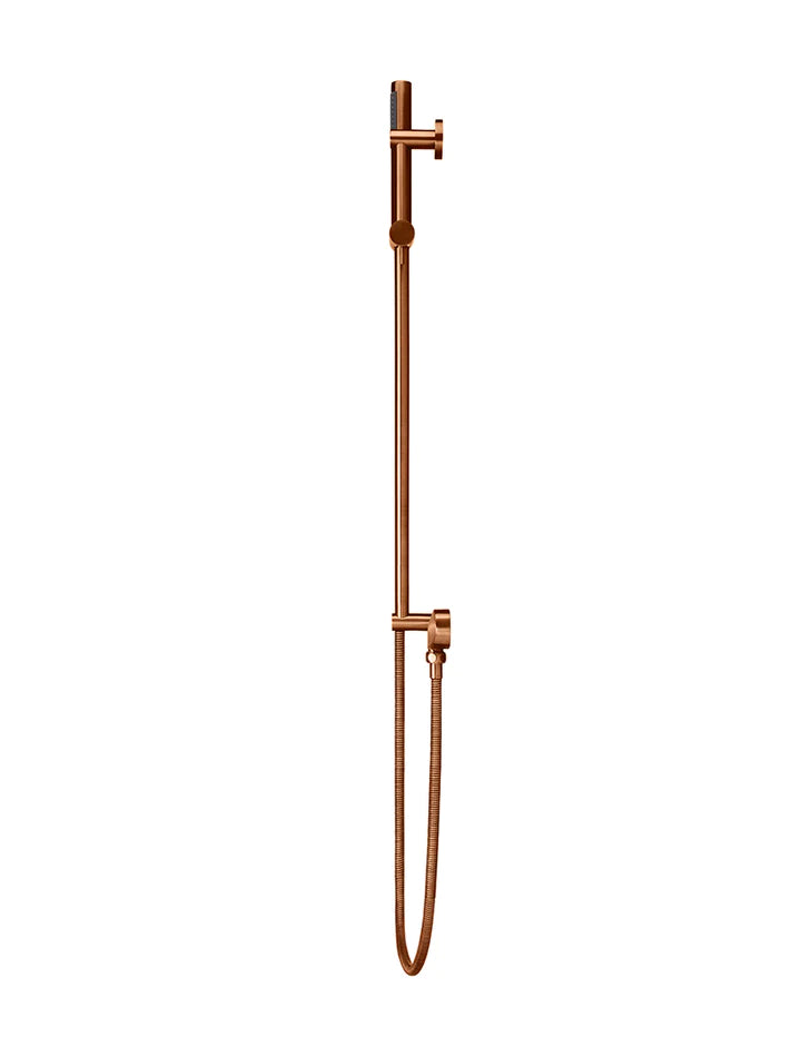 Meir Round Shower On Rail Column - Lustre Bronze