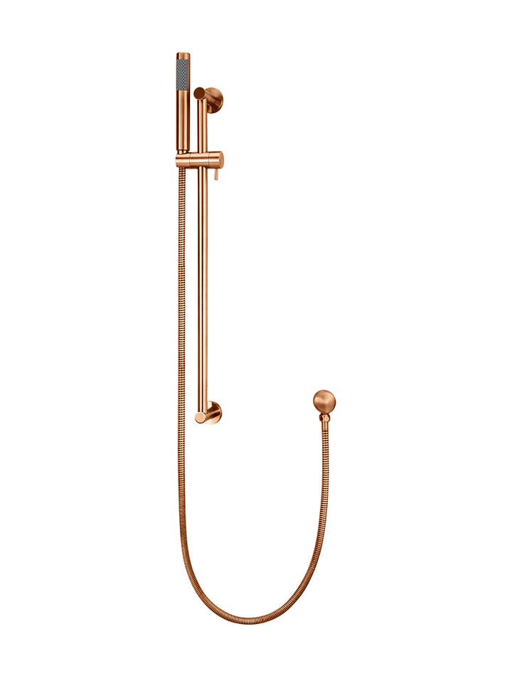 Meir Round Shower On Rail Column - Lustre Bronze