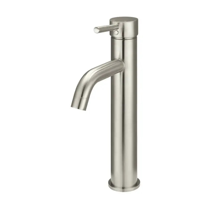 Meir Round Tall Basin Mixer Curved - Brushed Nickel