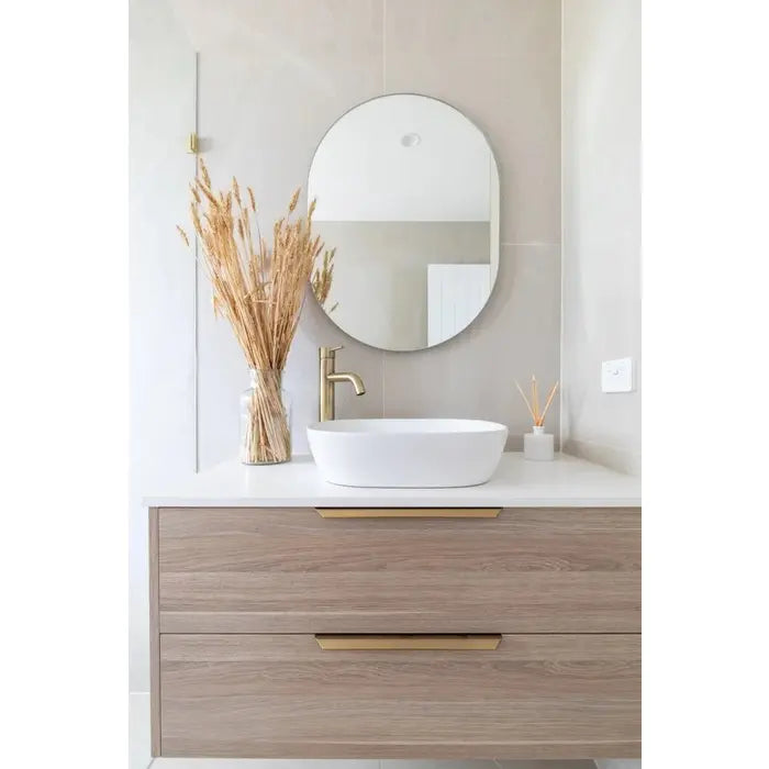 Meir Round Tall Basin Mixer Curved - Tiger Bronze