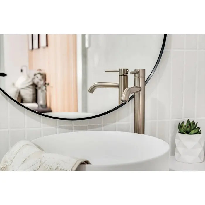 Meir Round Tall Basin Mixer Curved - Tiger Bronze