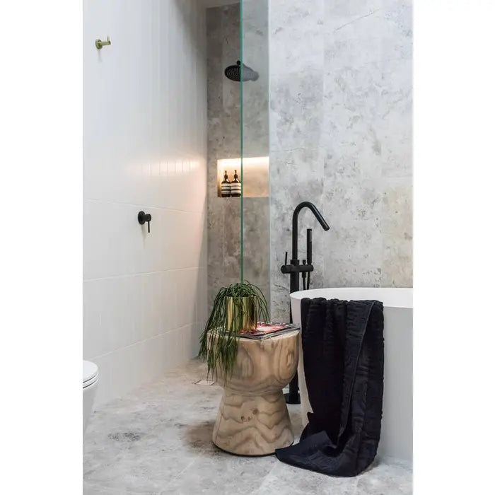 Meir Round Wall Shower Arm - Matte Black