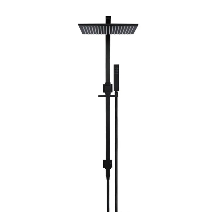 Meir Square Combination Shower Rail - Matte Black