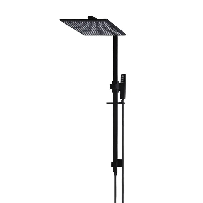 Meir Square Combination Shower Rail - Matte Black