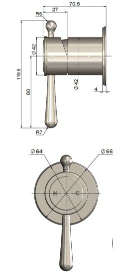 Meir Harrington Wall Mixer Trim Kit - Brushed Nickel