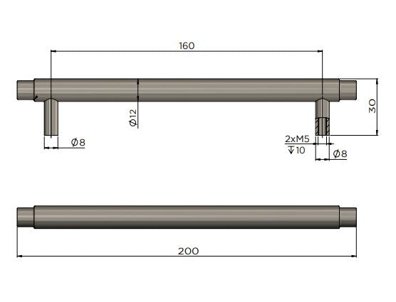 Meir Öppen Round Pull Cabinet Handle (Brushed) - Lustre Bronze