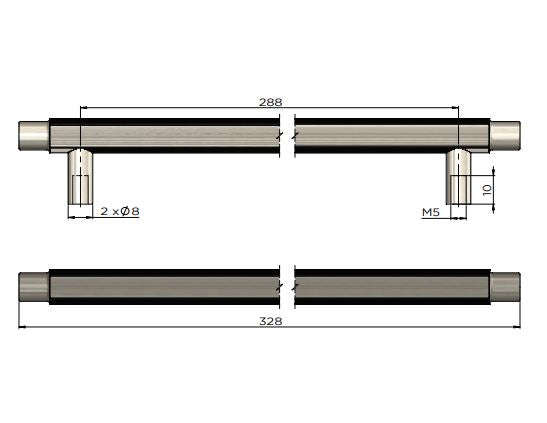 Meir Öppen Round Pull Cabinet Handle (Linear Knurled) - Tiger Bronze
