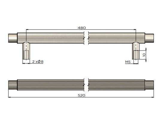 Meir Öppen Round Pull Cabinet Handle (Linear Knurled) - Tiger Bronze