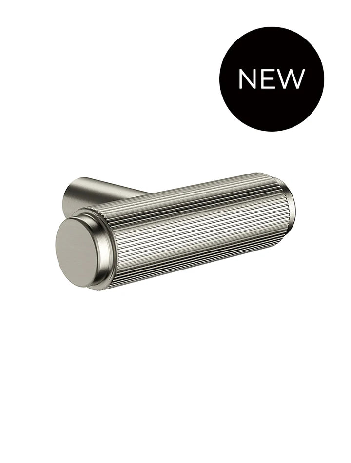 Meir Öppen T-Pull Cabinet Handle (Linear Knurled) - Brushed Nickel
