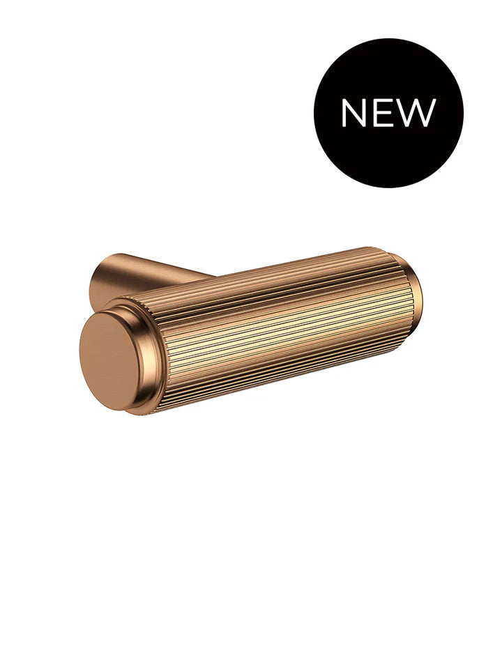 Meir Öppen T-Pull Cabinet Handle (Linear Knurled) - Lustre Bronze