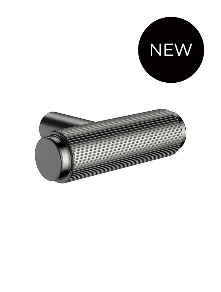 Meir Öppen T-Pull Cabinet Handle (Linear Knurled) - Shadow Gunmetal