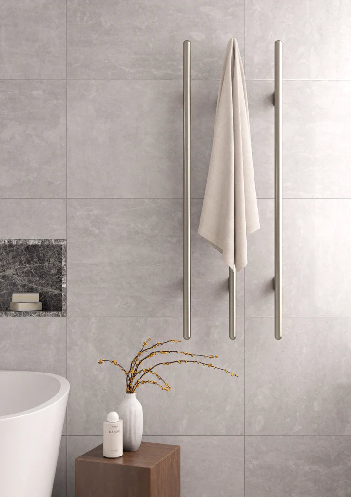 Meir Vertical Heated Towel Rail - Champagne