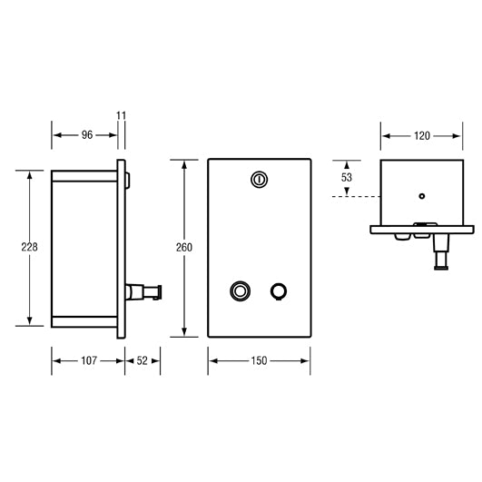 Metlam Recessed Vertical Soap Dispenser - Satin Stainless Steel