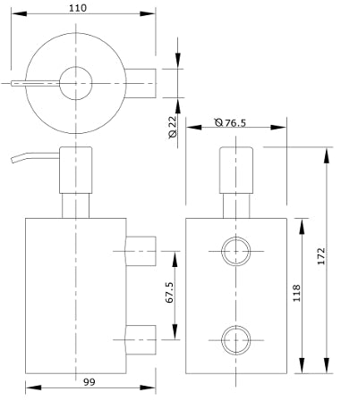 Metlam Wall Mounted Soap Dispenser - Polished Stainless Steel