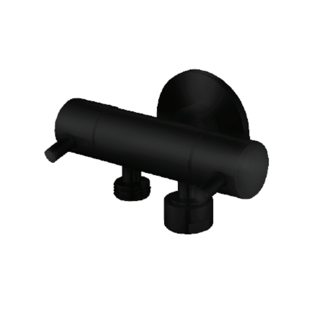 Dual Control Toilet Bidet Mini Cistern Cock - Matte Black