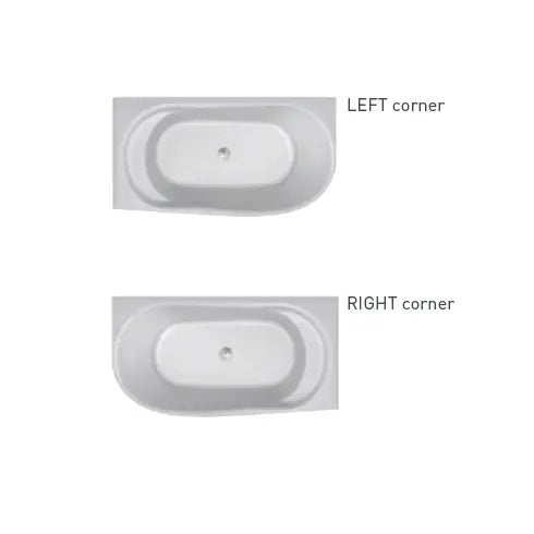 Decina Natalie Back To Corner Freestanding Bath 1500mm - Gloss White