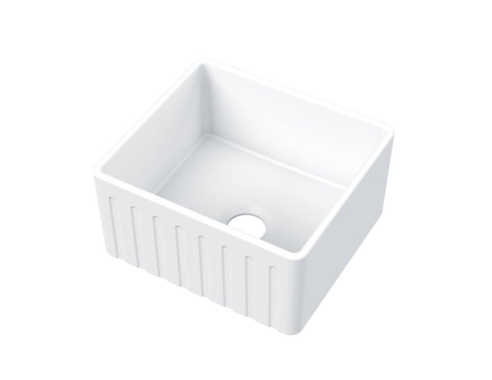 Turner Hastings Novi 51 x 46 Fine Fireclay Farmhouse Butler Sink - Gloss White