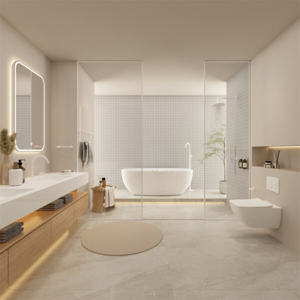 Nero Mecca Freestanding Bath Mixer - Matte White