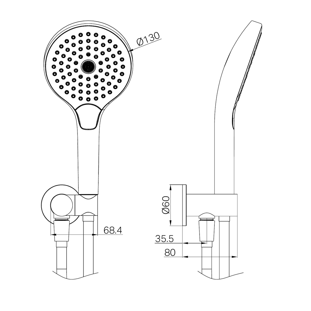 Nero Mecca Shower Bracket with Air Shower II - Gunmetal