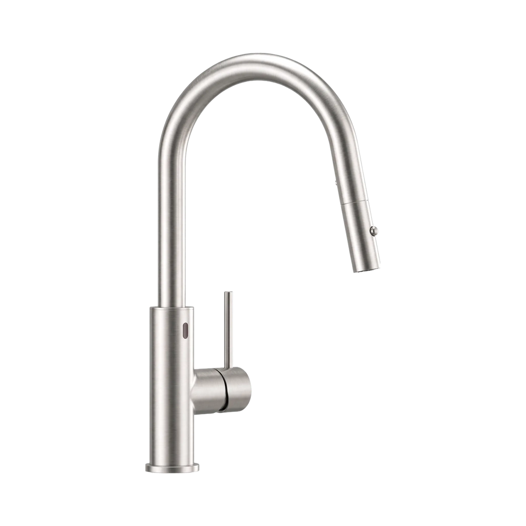 Nero Mecca Smart Sensor Pull Out Kitchen Mixer - Brushed Nickel