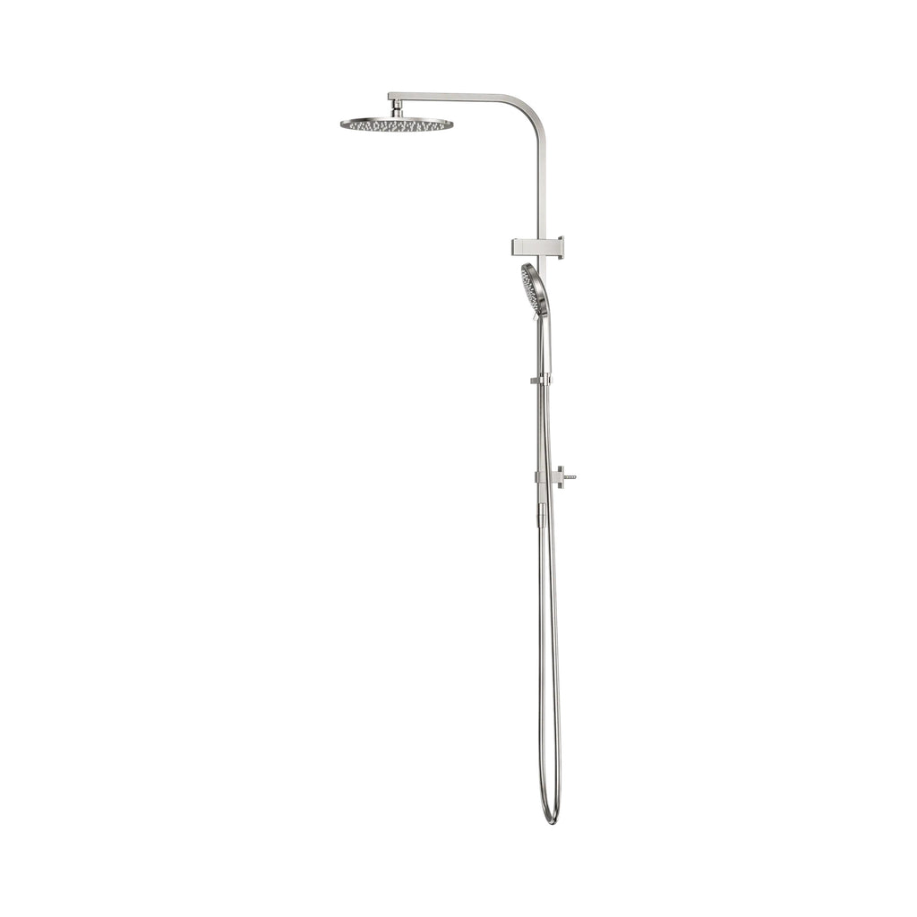 Nero Bianca Round Combination Shower 250mm - Brushed Nickel