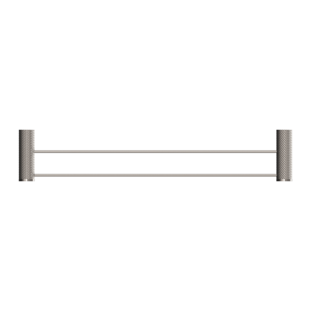 Nero Opal Double Towel Rail - Brushed Nickel