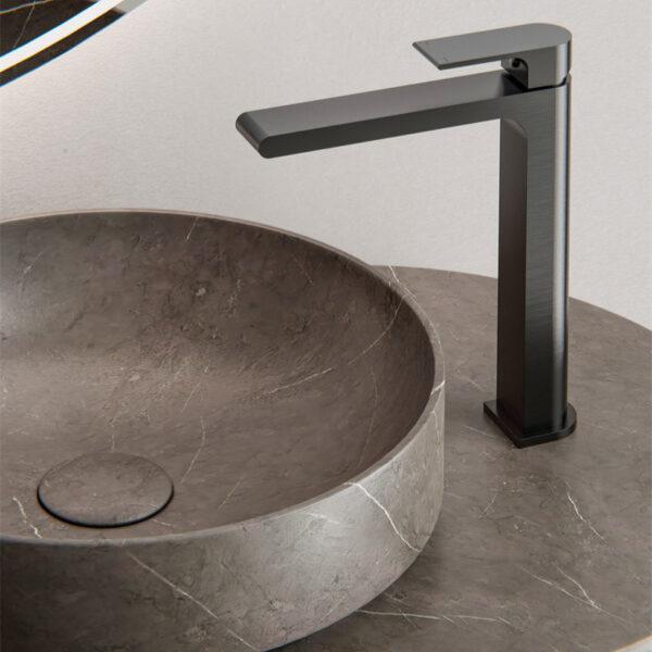 Nero Bianca Tall Basin Mixer - Gunmetal Grey
