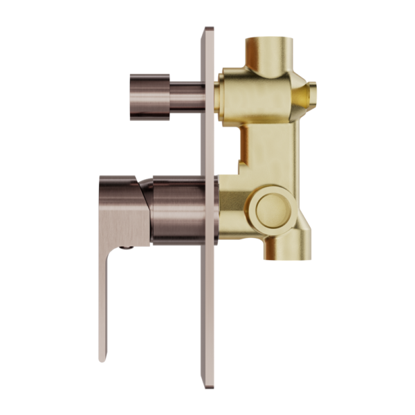 Nero Bianca Shower / Bath Mixer with Diverter - Brushed Bronze