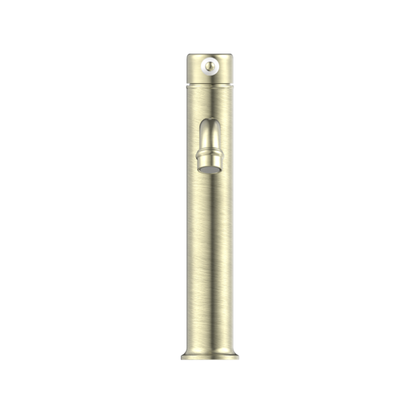 Nero York Straight Tall Basin Mixer - Aged Brass