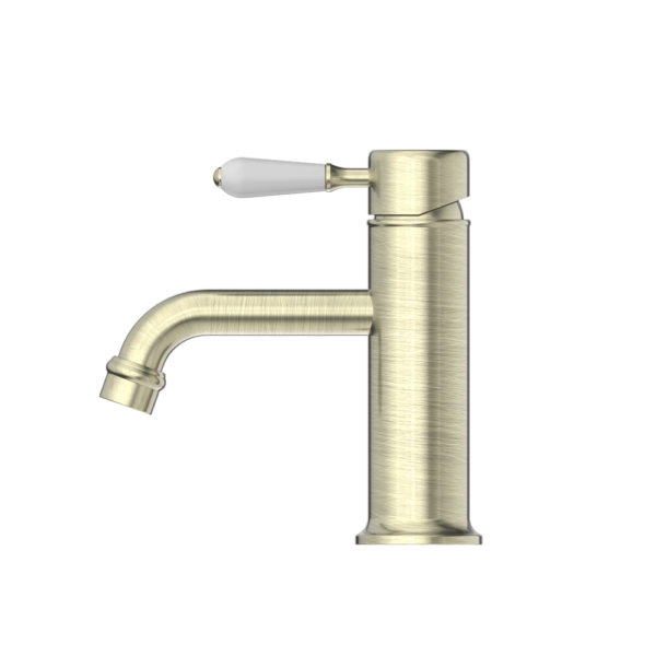 Nero York Straight Basin Mixer - Aged Brass