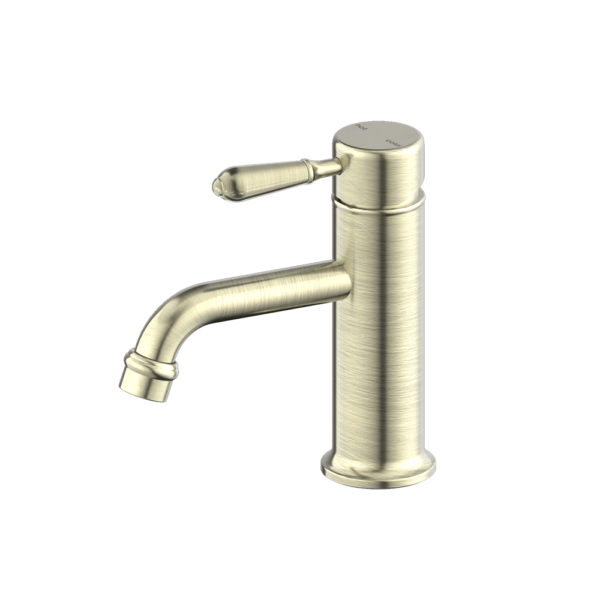 Nero York Straight Basin Mixer - Aged Brass