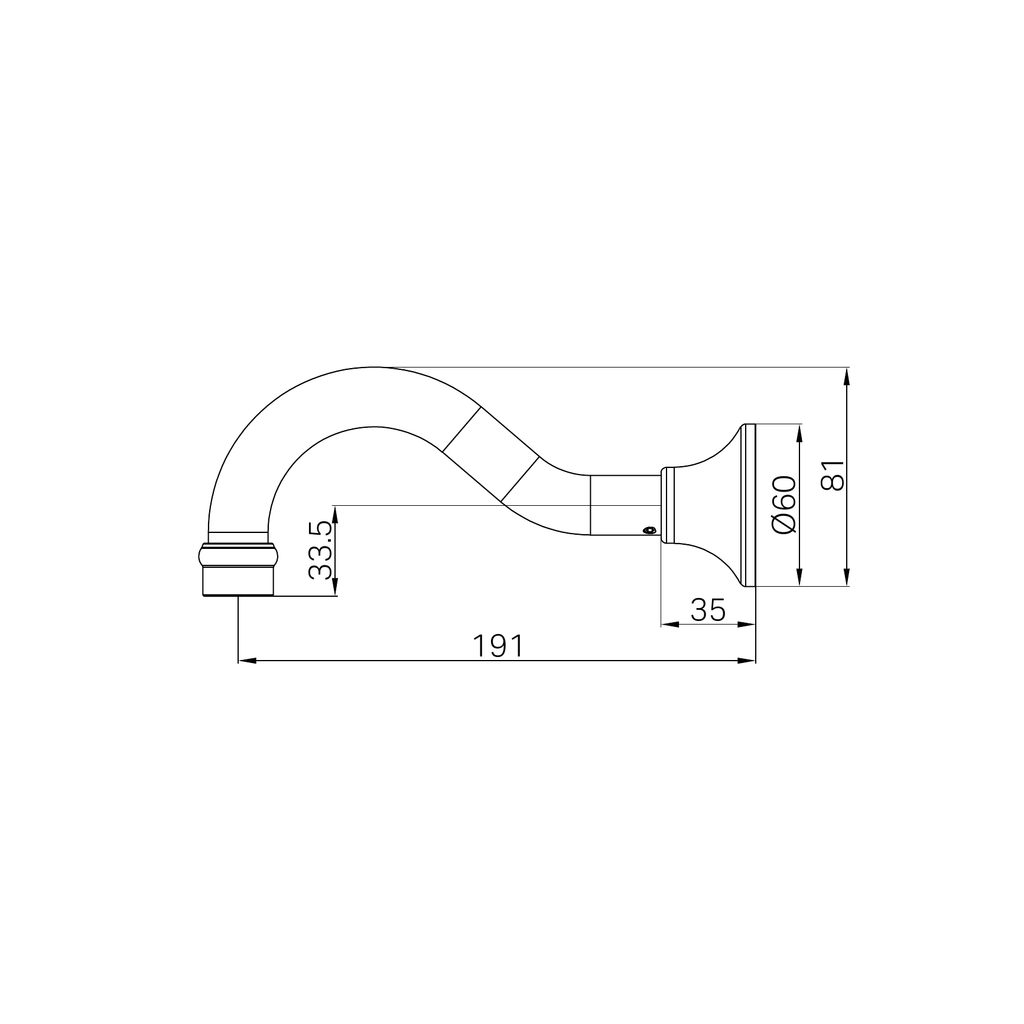 Nero York Basin/Bath Spout Only - Aged Brass