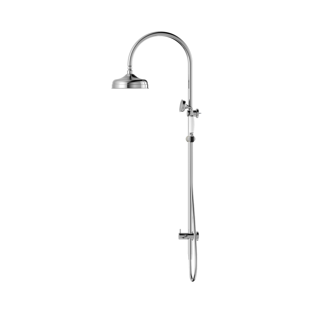 Nero York Twin Shower With Metal Shower - Chrome