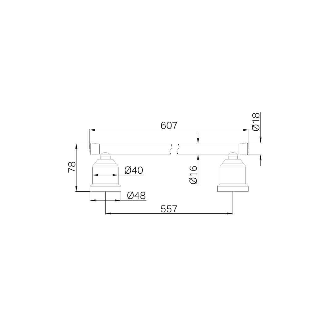 Nero York Towel Rail 600mm - Matte Black