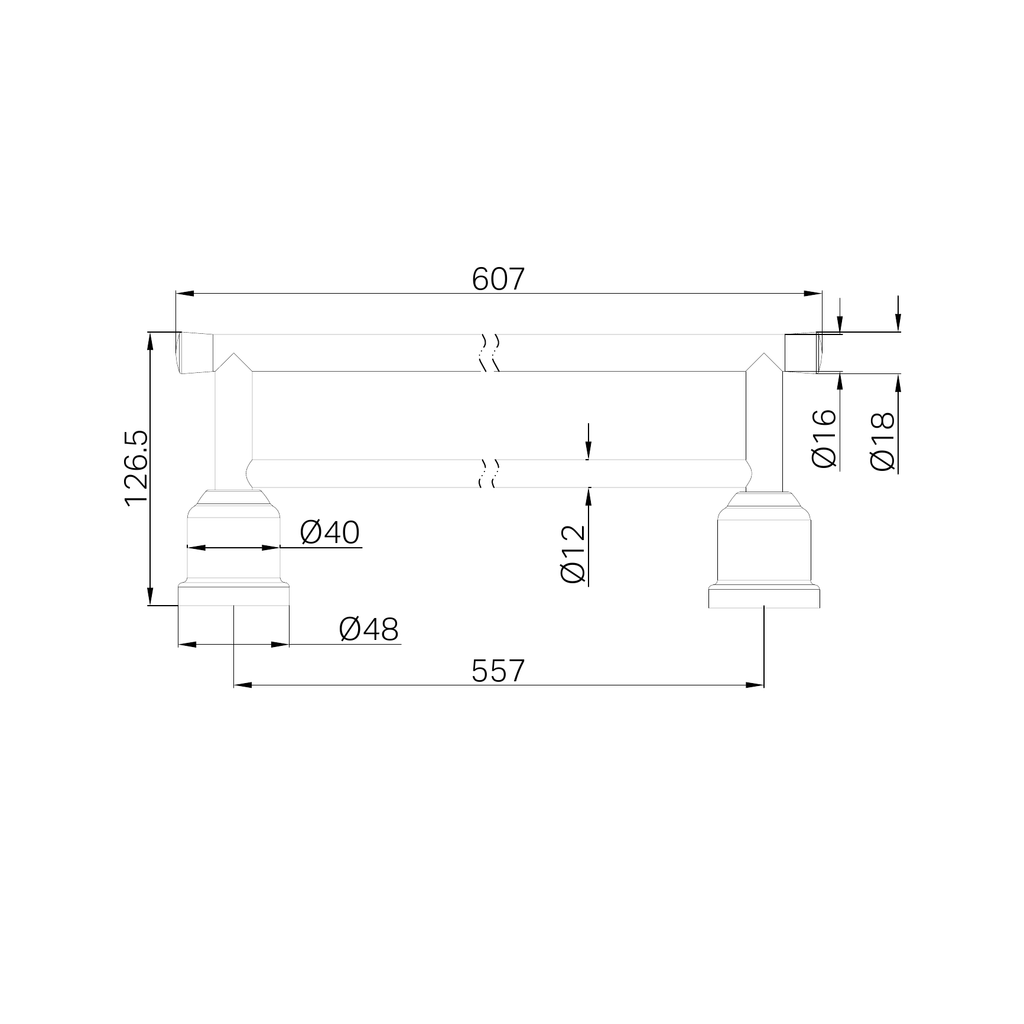 Nero York Towel Rail 600mm - Aged Brass