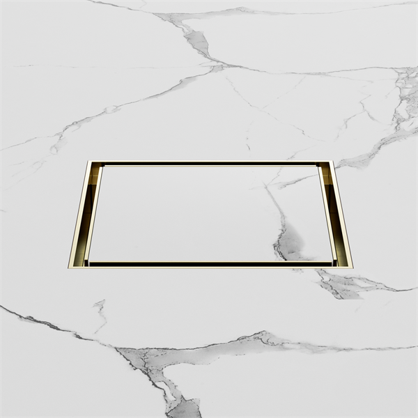 Nero Tile Insert Floor Waste 100mm Outlet - Brushed Gold