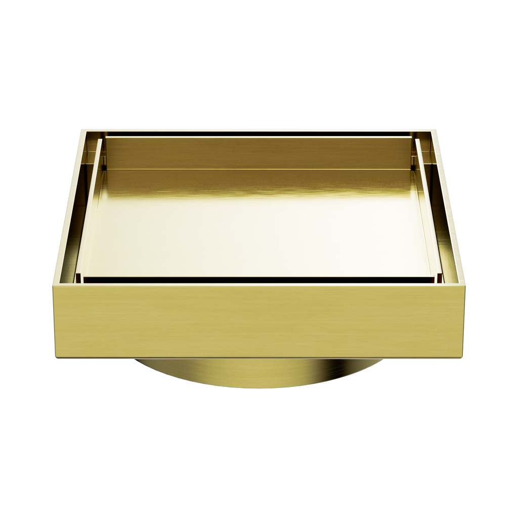 Nero Tile Insert Floor Waste 100mm Outlet - Brushed Gold