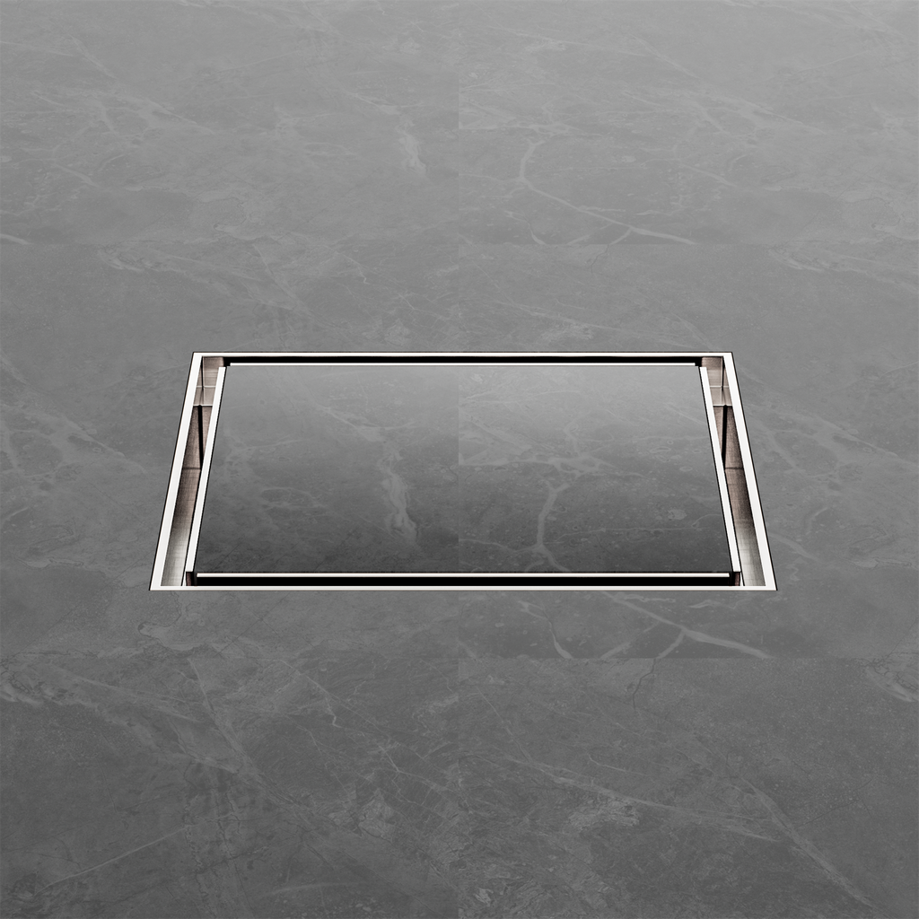 Nero Tile Insert Floor Waste 100mm Outlet - Brushed Nickel