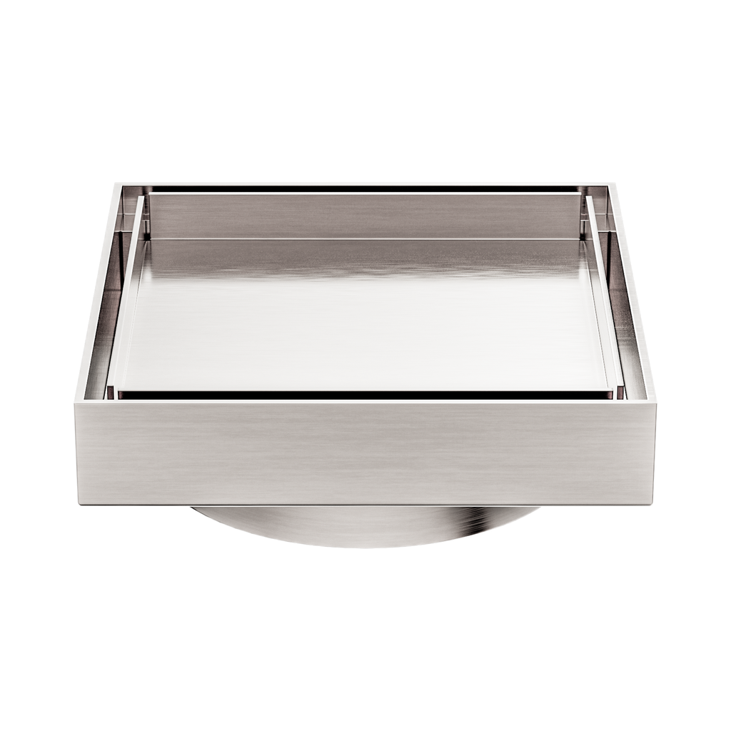 Nero Tile Insert Floor Waste 100mm Outlet - Brushed Nickel